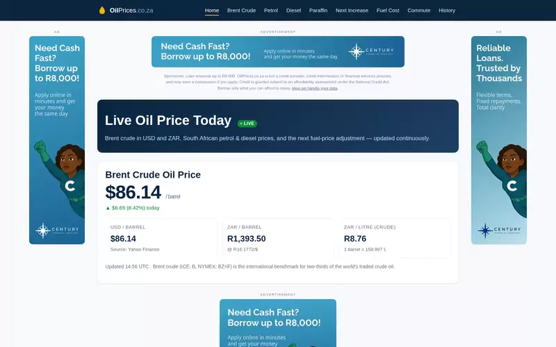 OilPrices website screenshot