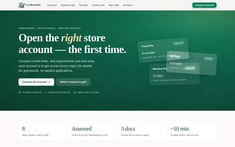 StoreAccounts website screenshot